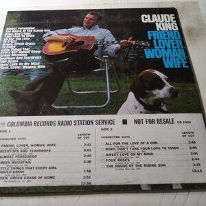 Claude King – Friend, Lover, Woman, Wife VG++ Original Columbia 1024 Record 1970